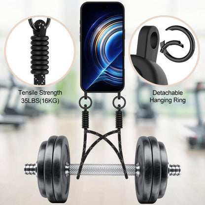 For iPhone Air Integrated Card Bag Solid Color Liquid Silicone Phone Case Gen2 with Short Lanyard(Black) - iPhone Air Cases by buy2fix | Online Shopping UK | buy2fix