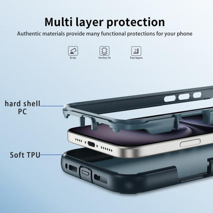 For iPhone 17 Defend Rugged Gear Holder MagSafe Phone Case(Royal Blue + Blue) - iPhone 17 Cases by buy2fix | Online Shopping UK | buy2fix