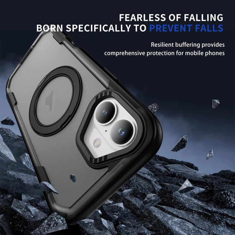 For iPhone 17 Defend Rugged Gear Holder MagSafe Phone Case(Black + Transparent Grey) - iPhone 17 Cases by buy2fix | Online Shopping UK | buy2fix