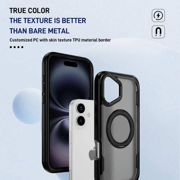 For iPhone 17 Defend Rugged Gear Holder MagSafe Phone Case(Black + Transparent Grey) - iPhone 17 Cases by buy2fix | Online Shopping UK | buy2fix