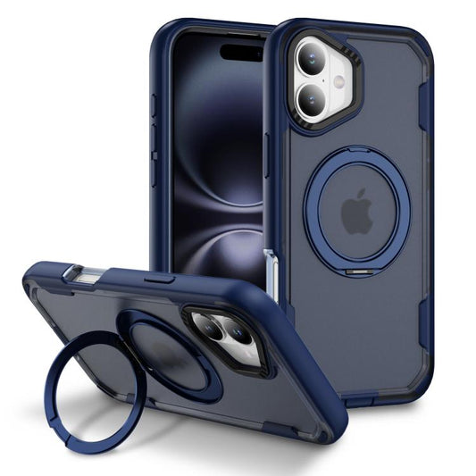For iPhone 17 Defend Rugged Gear Holder MagSafe Phone Case(Blue + Transparent Blue) - iPhone 17 Cases by buy2fix | Online Shopping UK | buy2fix