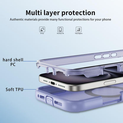For iPhone 17 Defend Rugged Gear Holder MagSafe Phone Case(Light Purple + Transparent Purple) - iPhone 17 Cases by buy2fix | Online Shopping UK | buy2fix