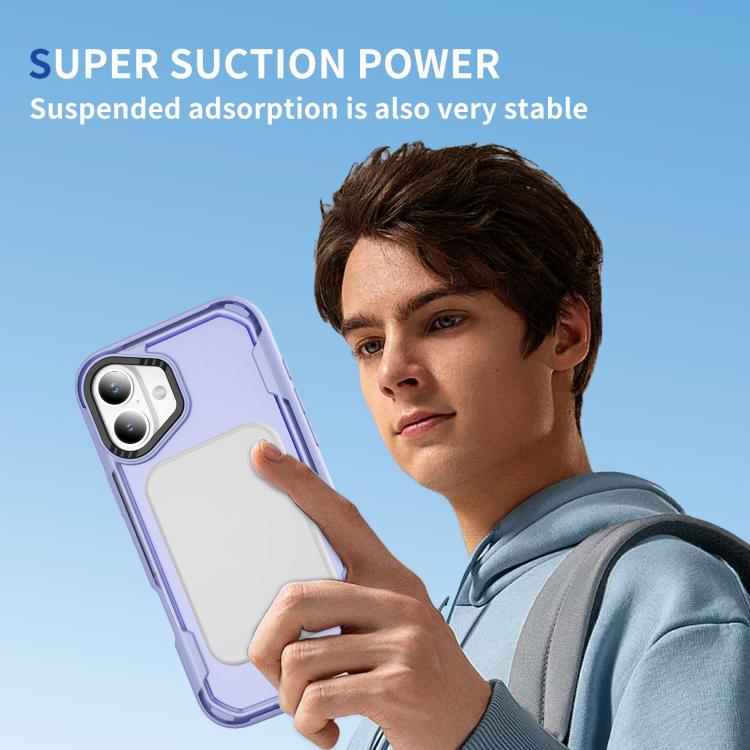 For iPhone 17 Defend Rugged Gear Holder MagSafe Phone Case(Light Purple + Transparent Purple) - iPhone 17 Cases by buy2fix | Online Shopping UK | buy2fix
