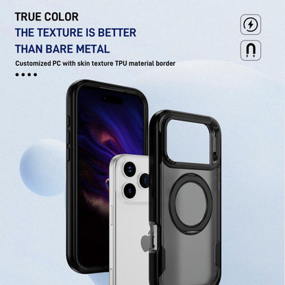 For iPhone 17 Pro Defend Rugged Gear Holder MagSafe Phone Case(Black + Transparent Grey) - iPhone 17 Pro Cases by buy2fix | Online Shopping UK | buy2fix
