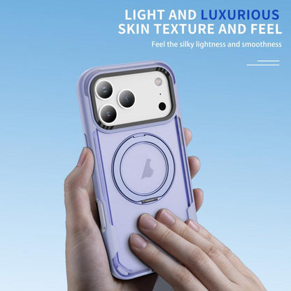 For iPhone 17 Pro Defend Rugged Gear Holder MagSafe Phone Case(Light Purple + Transparent Purple) - iPhone 17 Pro Cases by buy2fix | Online Shopping UK | buy2fix