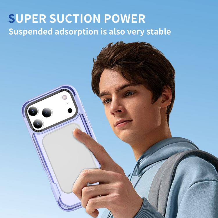 For iPhone 17 Pro Defend Rugged Gear Holder MagSafe Phone Case(Light Purple + Transparent Purple) - iPhone 17 Pro Cases by buy2fix | Online Shopping UK | buy2fix