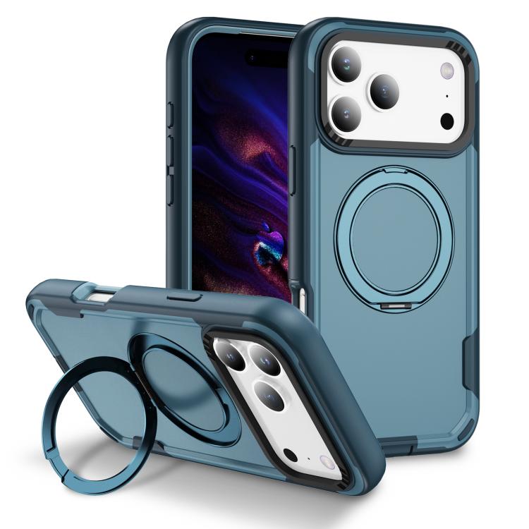 For iPhone 17 Pro Max Defend Rugged Gear Holder MagSafe Phone Case(Royal Blue + Blue) - iPhone 17 Pro Max Cases by buy2fix | Online Shopping UK | buy2fix