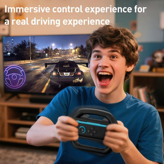 For Nintendo Switch 2 Joy-Con 1pair iPlay HBS-2813 Controller Racing Simple Steering Wheel(黑色) - Gamepads by iplay | Online Shopping UK | buy2fix