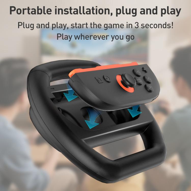 For Nintendo Switch 2 Joy-Con 1pair iPlay HBS-2813 Controller Racing Simple Steering Wheel(黑色) - Gamepads by iplay | Online Shopping UK | buy2fix