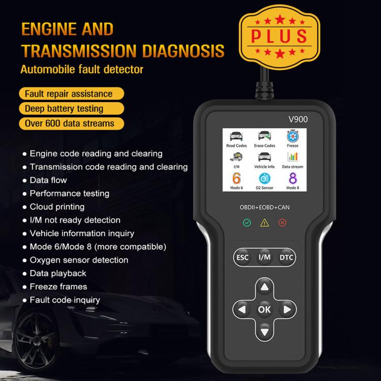 V900 Car Engine Transmission Diagnostic Scanner Tool Car Fault Detector(Black) - Code Readers & Scan Tools by buy2fix | Online Shopping UK | buy2fix