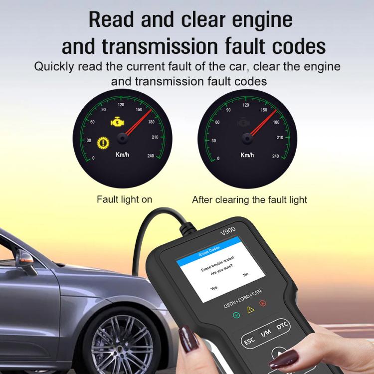 V900 Car Engine Transmission Diagnostic Scanner Tool Car Fault Detector(Black) - Code Readers & Scan Tools by buy2fix | Online Shopping UK | buy2fix