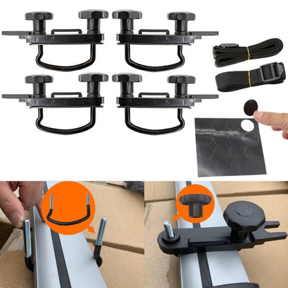 Car Roof Luggage Box Fixing Installation Accessories Roof U-bolt U-hook Clamp Kit(Black) - Roof Racks by buy2fix | Online Shopping UK | buy2fix