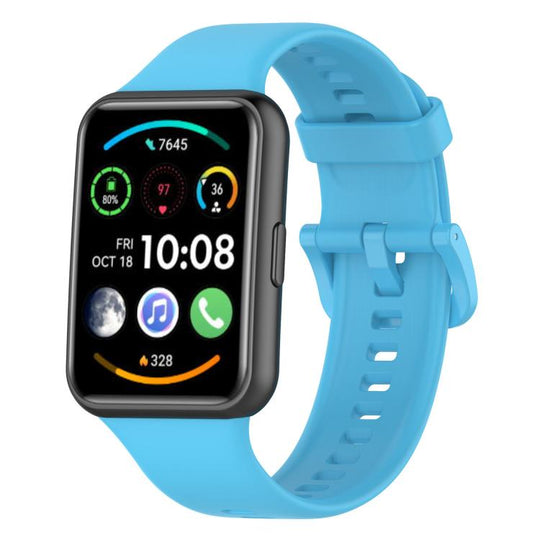 For Huawei Watch Fit 2 xDfind Quick Release Solid Color Silicone Watch Band(Sky Blue)
