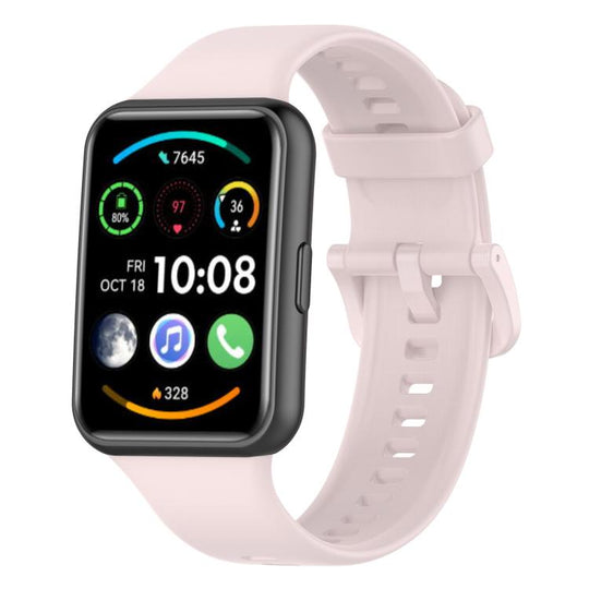 For Huawei Watch Fit 2 xDfind Quick Release Solid Color Silicone Watch Band(Pink)