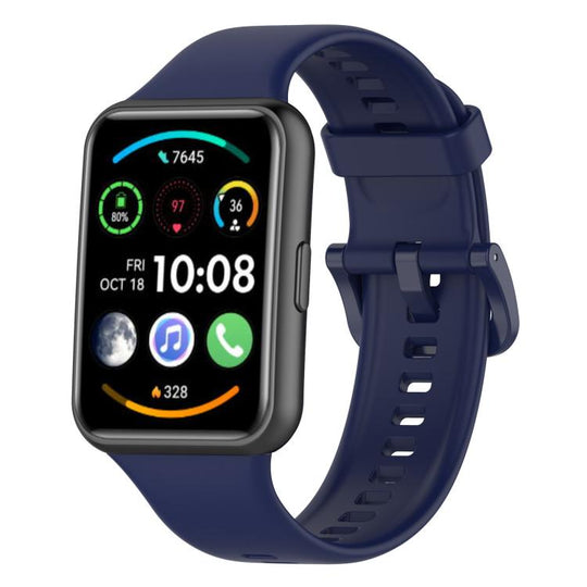For Huawei Watch Fit 2 xDfind Quick Release Solid Color Silicone Watch Band(Midnight Blue)