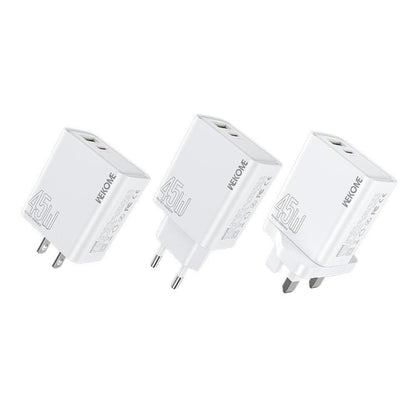 EU Plug WK WP-U64 45W Kinkong Flash Charge USB+Type-C Port Fast Charger - USB Charger by WK | Online Shopping UK | buy2fix