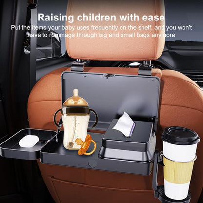 K255 Car Seat Back Storage Rack Multifunctional Tissue Box Water Cup Holder Car Rear Seat Tray Desk(Black) - Stowing Tidying by buy2fix | Online Shopping UK | buy2fix