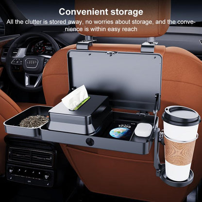 K255 Car Seat Back Storage Rack Multifunctional Tissue Box Water Cup Holder Car Rear Seat Tray Desk(Black) - Stowing Tidying by buy2fix | Online Shopping UK | buy2fix