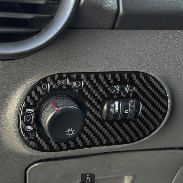 Carbon Fiber Car Headlight Switch Decorative Sticker for SEAT Ibiza 2003-2008, Left Driver(Black) - Car Interior Mouldings by buy2fix | Online Shopping UK | buy2fix