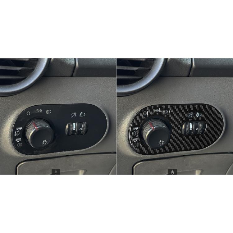 Carbon Fiber Car Headlight Switch Decorative Sticker for SEAT Ibiza 2003-2008, Left Driver(Black) - Car Interior Mouldings by buy2fix | Online Shopping UK | buy2fix