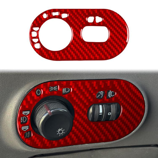 Carbon Fiber Car Headlight Switch Decorative Sticker for SEAT Ibiza 2003-2008, Left Driver(Red) - Car Interior Mouldings by buy2fix | Online Shopping UK | buy2fix