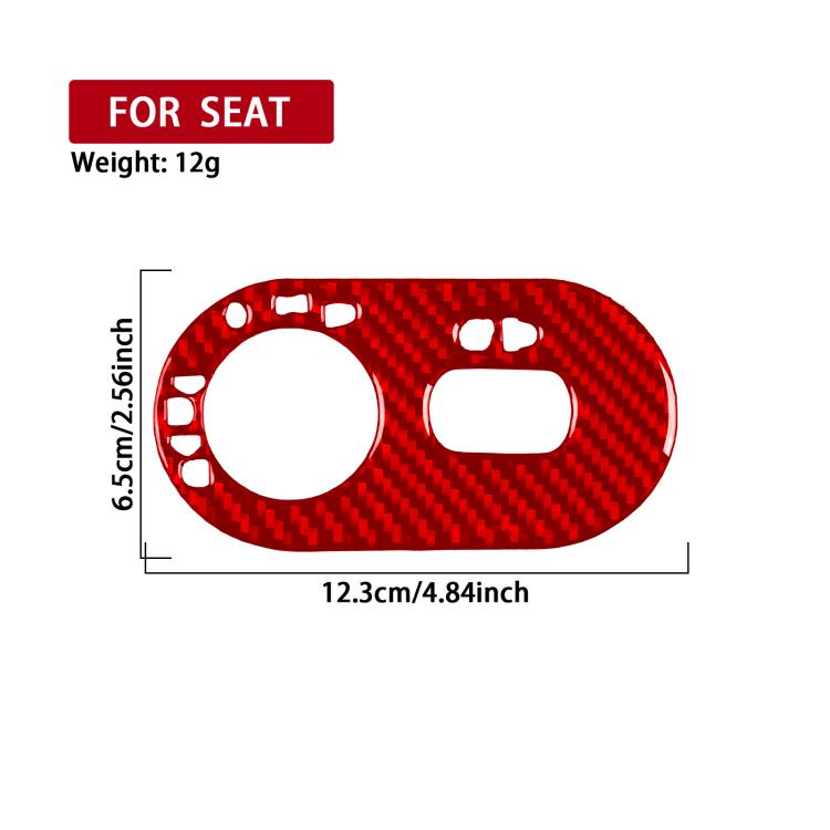Carbon Fiber Car Headlight Switch Decorative Sticker for SEAT Ibiza 2003-2008, Left Driver(Red) - Car Interior Mouldings by buy2fix | Online Shopping UK | buy2fix