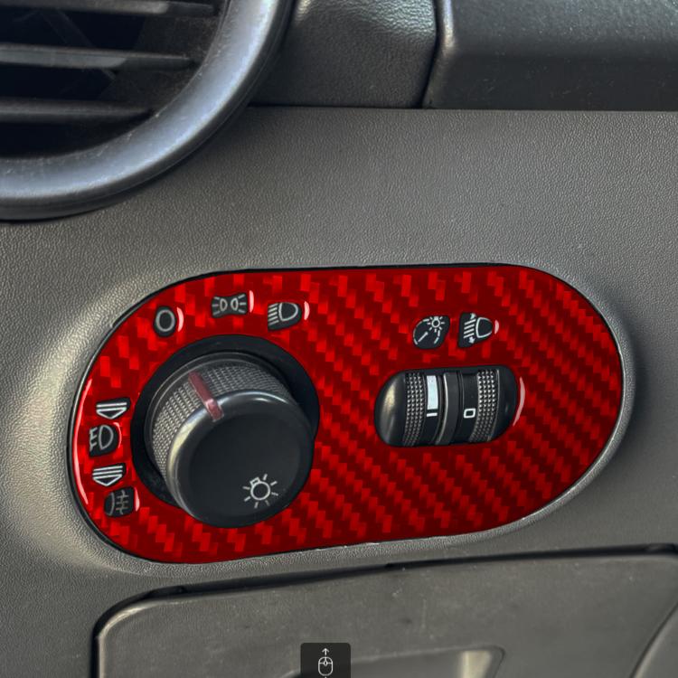 Carbon Fiber Car Headlight Switch Decorative Sticker for SEAT Ibiza 2003-2008, Left Driver(Red) - Car Interior Mouldings by buy2fix | Online Shopping UK | buy2fix