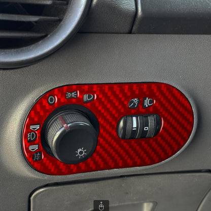 Carbon Fiber Car Headlight Switch Decorative Sticker for SEAT Ibiza 2003-2008, Left Driver(Red) - Car Interior Mouldings by buy2fix | Online Shopping UK | buy2fix