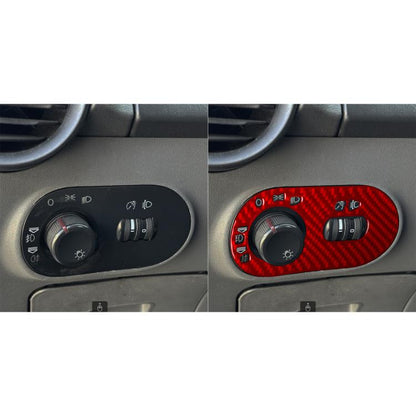 Carbon Fiber Car Headlight Switch Decorative Sticker for SEAT Ibiza 2003-2008, Left Driver(Red) - Car Interior Mouldings by buy2fix | Online Shopping UK | buy2fix