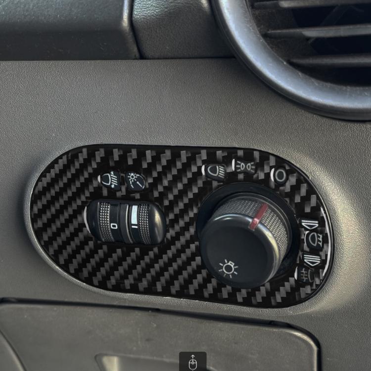 Carbon Fiber Car Headlight Switch Decorative Sticker for SEAT Ibiza 2003-2008, Right Driver(Black) - Car Interior Mouldings by buy2fix | Online Shopping UK | buy2fix