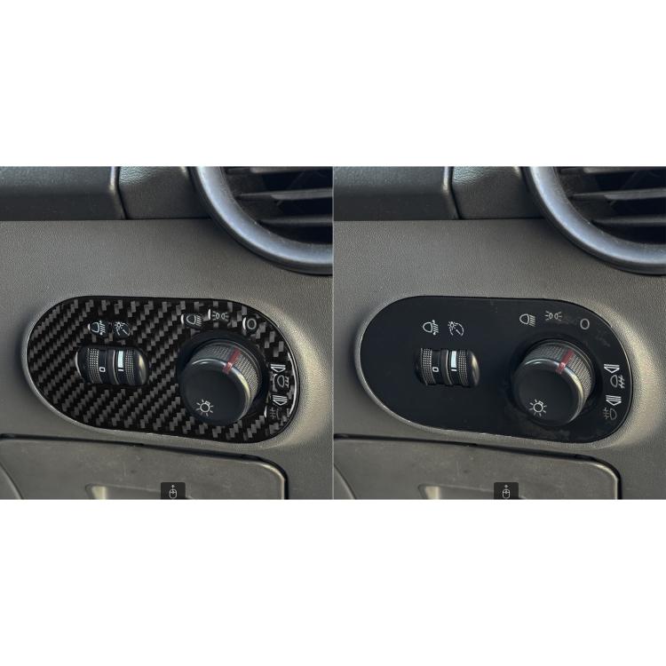 Carbon Fiber Car Headlight Switch Decorative Sticker for SEAT Ibiza 2003-2008, Right Driver(Black) - Car Interior Mouldings by buy2fix | Online Shopping UK | buy2fix