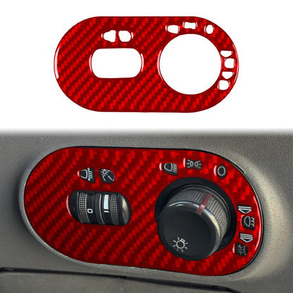 Carbon Fiber Car Headlight Switch Decorative Sticker for SEAT Ibiza 2003-2008, Right Driver(Red) - Car Interior Mouldings by buy2fix | Online Shopping UK | buy2fix