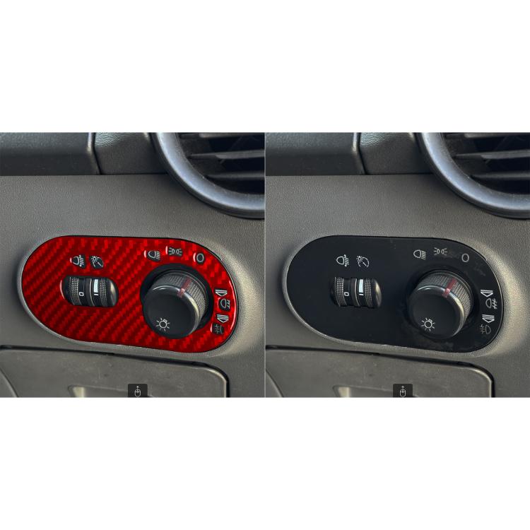 Carbon Fiber Car Headlight Switch Decorative Sticker for SEAT Ibiza 2003-2008, Right Driver(Red) - Car Interior Mouldings by buy2fix | Online Shopping UK | buy2fix