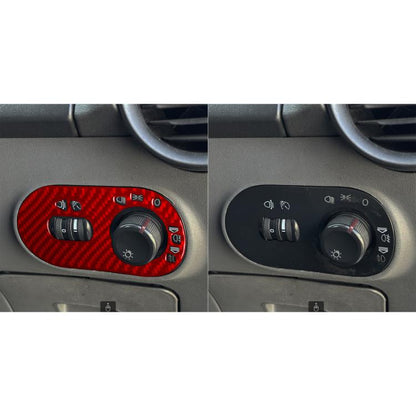 Carbon Fiber Car Headlight Switch Decorative Sticker for SEAT Ibiza 2003-2008, Right Driver(Red) - Car Interior Mouldings by buy2fix | Online Shopping UK | buy2fix