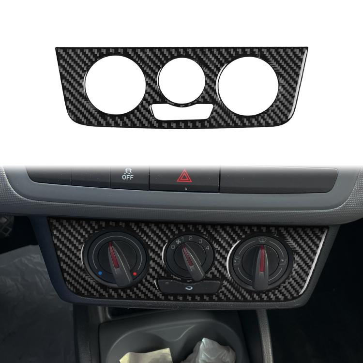 Carbon Fiber Car Air Conditioner Switch Panel A Decorative Sticker for SEAT Ibiza 2009-2014, Left and Right Driver(Black) - Car Interior Mouldings by buy2fix | Online Shopping UK | buy2fix