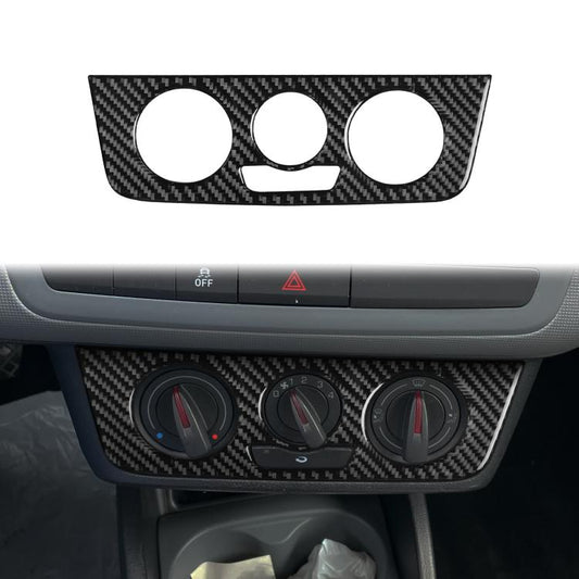 Carbon Fiber Car Air Conditioner Switch Panel A Decorative Sticker for SEAT Ibiza 2009-2014, Left and Right Driver(Black) - Car Interior Mouldings by buy2fix | Online Shopping UK | buy2fix