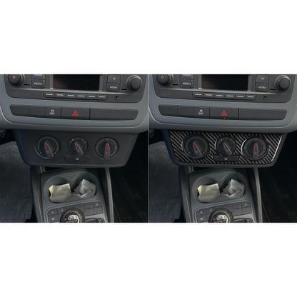 Carbon Fiber Car Air Conditioner Switch Panel A Decorative Sticker for SEAT Ibiza 2009-2014, Left and Right Driver(Black) - Car Interior Mouldings by buy2fix | Online Shopping UK | buy2fix