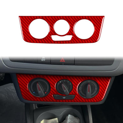 Carbon Fiber Car Air Conditioner Switch Panel A Decorative Sticker for SEAT Ibiza 2009-2014, Left and Right Driver(Red) - Car Interior Mouldings by buy2fix | Online Shopping UK | buy2fix