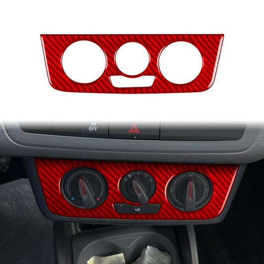 Carbon Fiber Car Air Conditioner Switch Panel A Decorative Sticker for SEAT Ibiza 2009-2014, Left and Right Driver(Red) - Car Interior Mouldings by buy2fix | Online Shopping UK | buy2fix