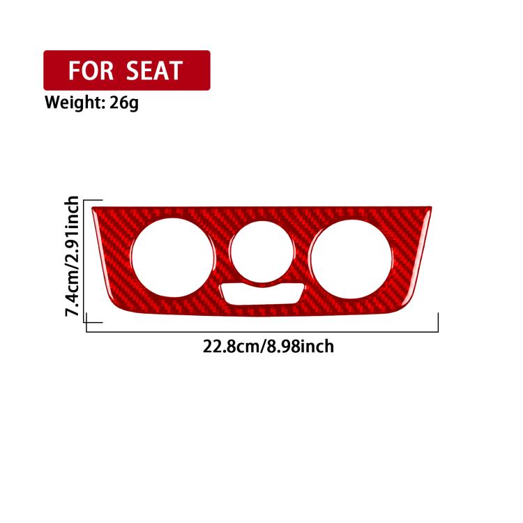 Carbon Fiber Car Air Conditioner Switch Panel A Decorative Sticker for SEAT Ibiza 2009-2014, Left and Right Driver(Red) - Car Interior Mouldings by buy2fix | Online Shopping UK | buy2fix