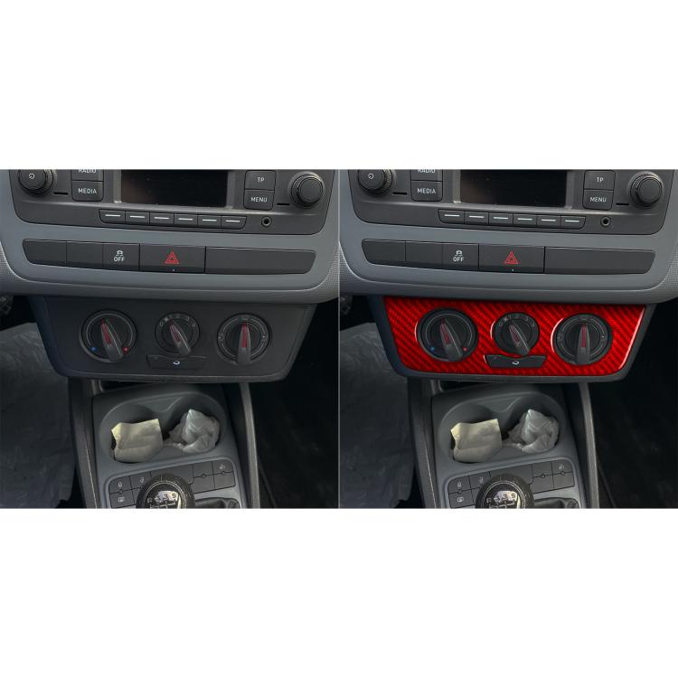 Carbon Fiber Car Air Conditioner Switch Panel A Decorative Sticker for SEAT Ibiza 2009-2014, Left and Right Driver(Red) - Car Interior Mouldings by buy2fix | Online Shopping UK | buy2fix