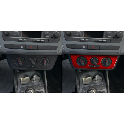 Carbon Fiber Car Air Conditioner Switch Panel A Decorative Sticker for SEAT Ibiza 2009-2014, Left and Right Driver(Red) - Car Interior Mouldings by buy2fix | Online Shopping UK | buy2fix