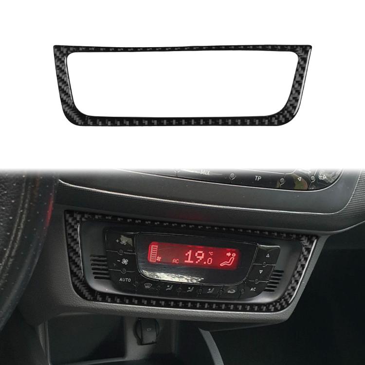 Carbon Fiber Car Air Conditioner Switch Panel B Decorative Sticker for SEAT Ibiza 2009-2014, Left and Right Driver(Black) - Car Interior Mouldings by buy2fix | Online Shopping UK | buy2fix