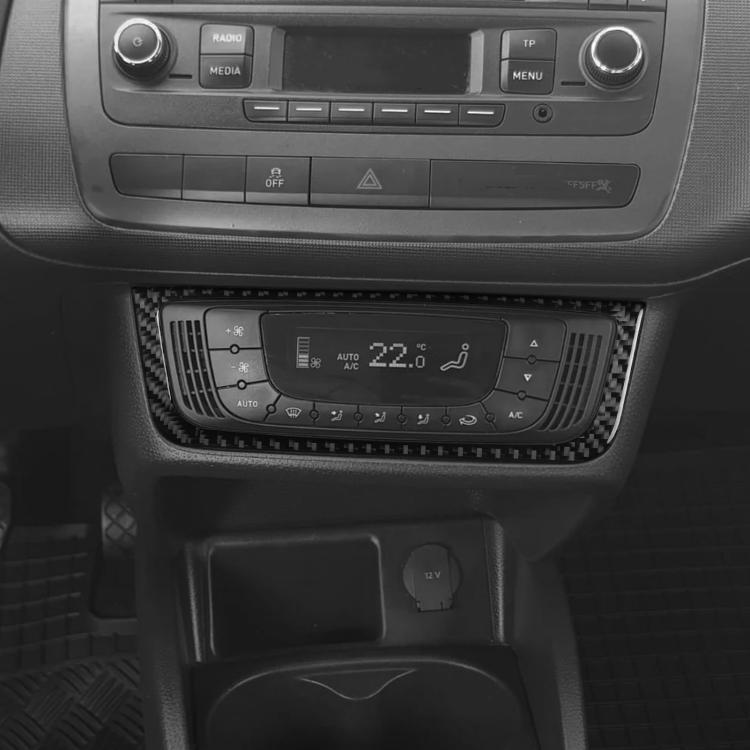 Carbon Fiber Car Air Conditioner Switch Panel B Decorative Sticker for SEAT Ibiza 2009-2014, Left and Right Driver(Black) - Car Interior Mouldings by buy2fix | Online Shopping UK | buy2fix