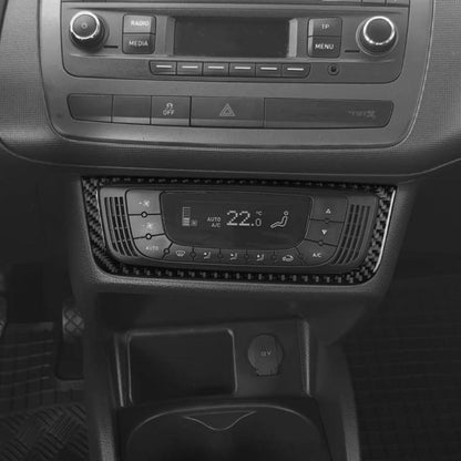 Carbon Fiber Car Air Conditioner Switch Panel B Decorative Sticker for SEAT Ibiza 2009-2014, Left and Right Driver(Black) - Car Interior Mouldings by buy2fix | Online Shopping UK | buy2fix