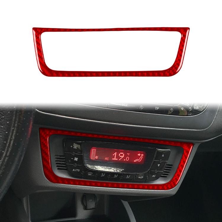 Carbon Fiber Car Air Conditioner Switch Panel B Decorative Sticker for SEAT Ibiza 2009-2014, Left and Right Driver(Red) - Car Interior Mouldings by buy2fix | Online Shopping UK | buy2fix
