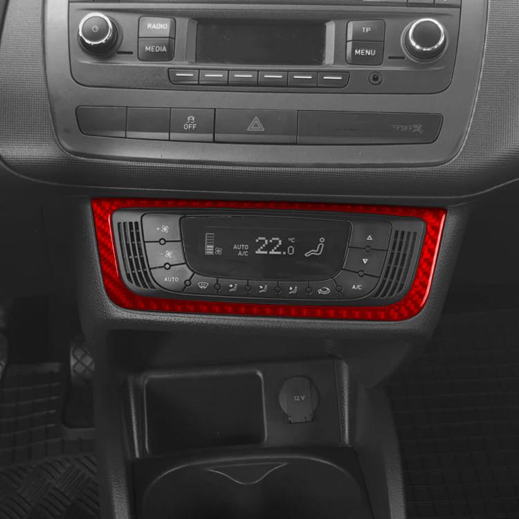 Carbon Fiber Car Air Conditioner Switch Panel B Decorative Sticker for SEAT Ibiza 2009-2014, Left and Right Driver(Red) - Car Interior Mouldings by buy2fix | Online Shopping UK | buy2fix