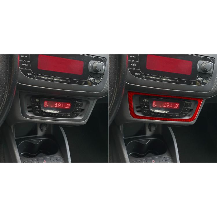 Carbon Fiber Car Air Conditioner Switch Panel B Decorative Sticker for SEAT Ibiza 2009-2014, Left and Right Driver(Red) - Car Interior Mouldings by buy2fix | Online Shopping UK | buy2fix