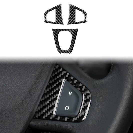 3pcs/Set Carbon Fiber Car Steering Wheel Buttons Decorative Sticker for Renault Fluence 2009-2017 / Megane 2008-2016, Left and Right Driver(Black) - Car Interior Mouldings by buy2fix | Online Shopping UK | buy2fix