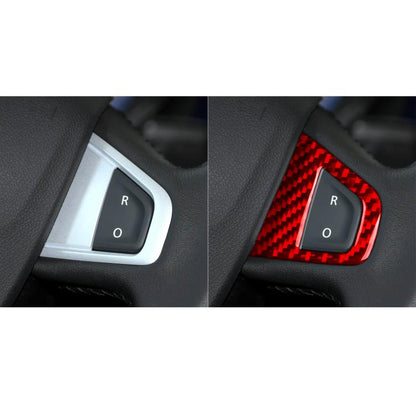 3pcs/Set Carbon Fiber Car Steering Wheel Buttons Decorative Sticker for Renault Fluence 2009-2017 / Megane 2008-2016, Left and Right Driver(Red) - Car Interior Mouldings by buy2fix | Online Shopping UK | buy2fix